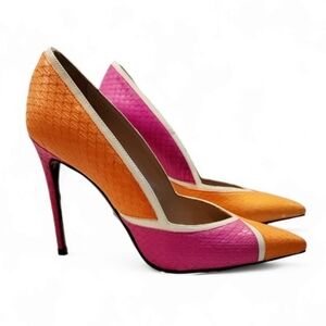 Auth! Barbara Bui Elaphe python leather heels shoes
